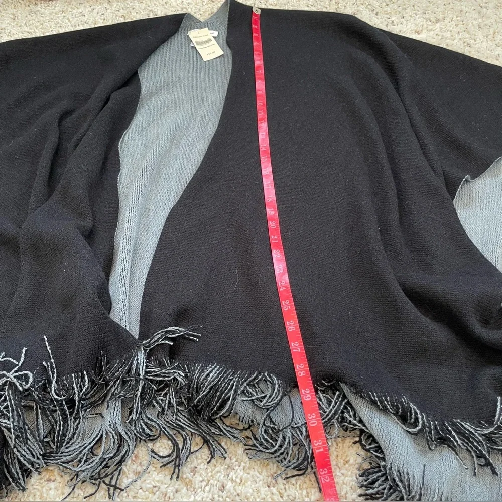 Coldwater Creek Black and Light Gray Reversible Shrug
